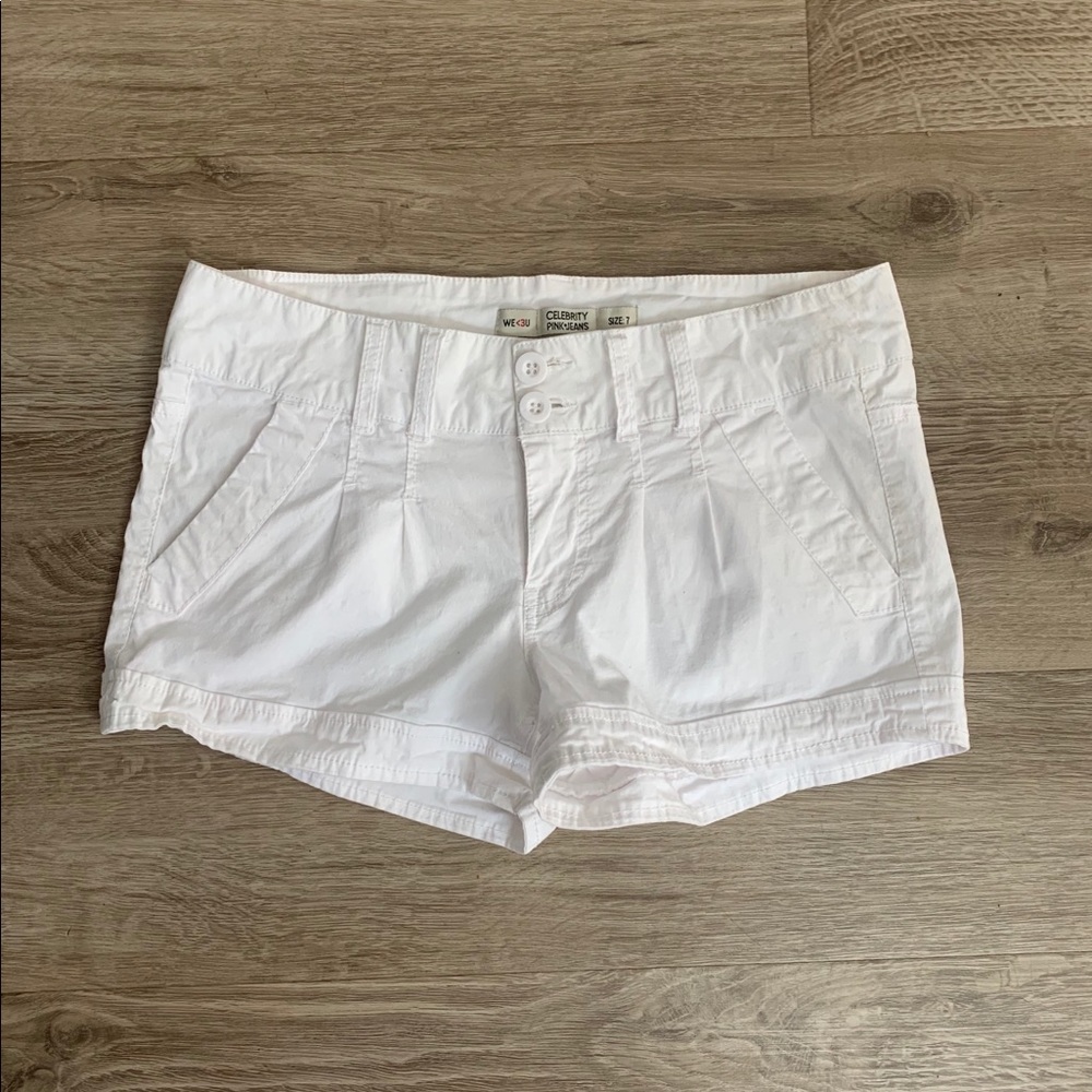 Celebrity Pink White Cargo Shorts